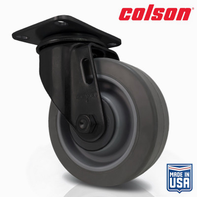 4 in. Gray TPR and Black Swivel Plate Caster