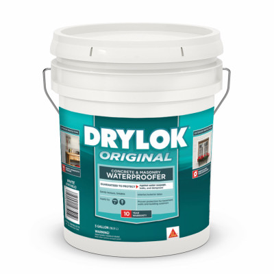 Masonry Waterproofing Paint, Latex, White, 5 Gallons