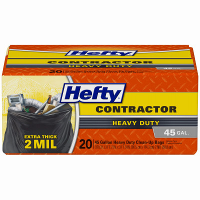 Contractor Trash Bags, Heavy Duty, 45-Gallon, 20-Ct.