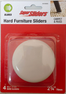 Super Sliders 2-3/4" Hard Plastic Gliders, 4-Pack