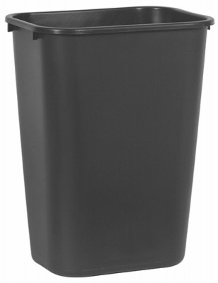Wastebasket, Black, 41 Qt.