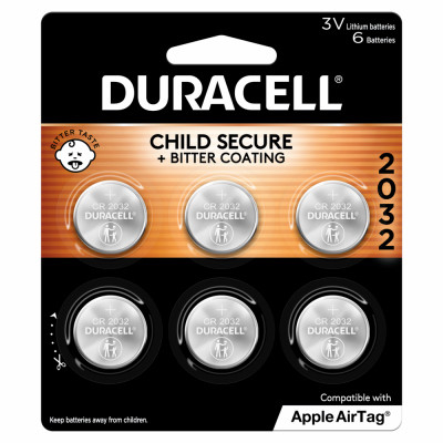 Lithium Coin Battery, 2032, 6 Pk.