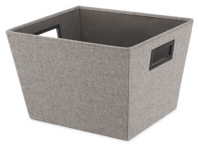 Fabric Storage Tote, Black Pattern, 13 x 15 x 10 In.
