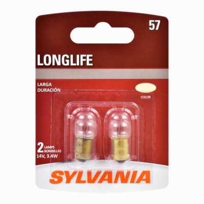 57 Long Life Miniature Clear Bulb, 57LL BP2, 2-Pk.