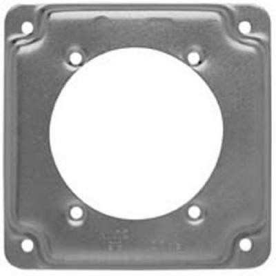 Outlet Box Cover, Flat Corner Square, 1/2 In. Rise, 4 In.