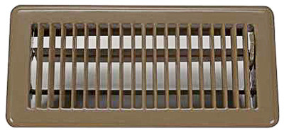 Mobile Home Floor Register, Steel, Brown, 4 x 8-In.