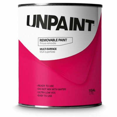 Unpaint Removable Water Base Matte Interior Wall Paint, Clear Base, 1 Gal.