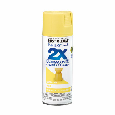 Painter's Touch 2X Spray Paint, Satin Lemon Grass, 12-oz.