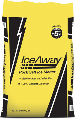 De-Icing Rock Salt Ice Melt, 25 Lb. Bag