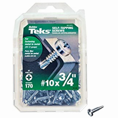 Self-Tapping Drill Point Screw, Phillips, Hex Washer Head, 3/4 In. x #10, 170-Pk.