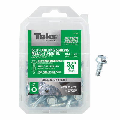#14 x 3/4" Hex Washer Head Drill Point Metal-to-Metal Screws 70-Ct.