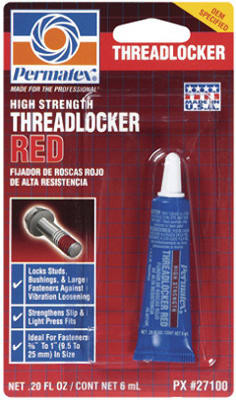High-Strength Threadlocker, Red, 6-mL