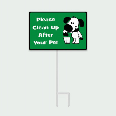 Metal "Please Clean Up After Your Pet" Sign, Indoor/Outdoor Use (8 pieces)