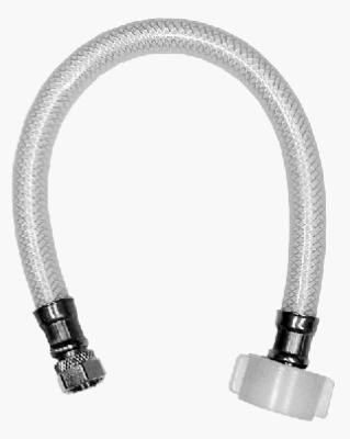 Toilet Connector, Reinforced Poly Vinyl, 3/8 Compression x 7/8 Ballcock x 16 In.