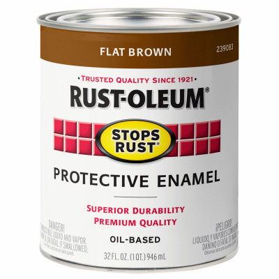 Qt. Flat Brown Stops Rust Enamel