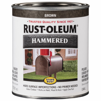Hammered Rust Preventative Paint, Brown, Qt.