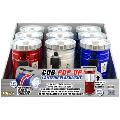 COB Pop Up Lantern With Spotlight, 200 Lumens (9 pieces)