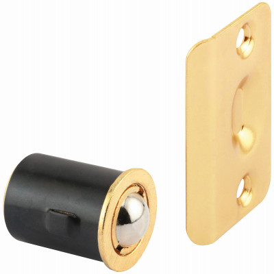 Drive-In Ball Catch with Strike, Brass Plated, Adjustable, 3/4 x 1-3/16 In.