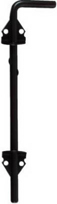 Black Satin Cane Gate Bolt, 1/2 x 12 In.