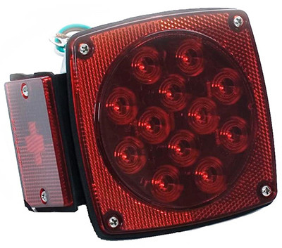 LED Stop, Tail & Turn Light, Left-Side, Square, 4.5-In.