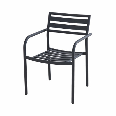 Heavy Duty Steel Outdoor Stacking Black Dining Chair