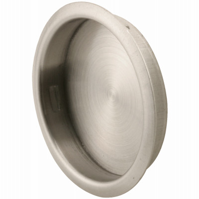Closet Door Finger Pull, Satin Nickel, 1-3/4 In. Round