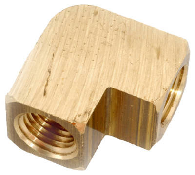 Pipe Fitting, 90-Degree Elbow, Lead Free Brass, 3/8 In. FPT
