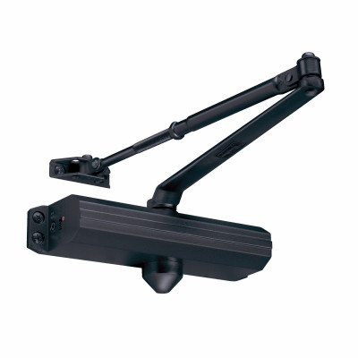 Adjustable Door Closer, Heavy-Duty Grade 1, Matte Black