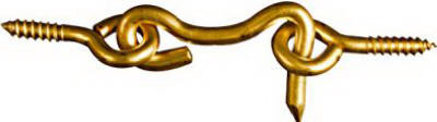 Hook & Eye, Solid Brass, 1-1/2 In., 2-Pk.