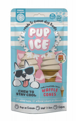 Waffle Cone Dog Treat, Vanilla and Peanut Butter, 2-Pk.