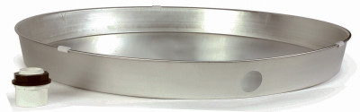 Water Heater Pan With Fitting, Aluminum, 26 x 2.25 In.