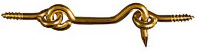 Hook & Eye, Solid Brass, 2-1/2 In.