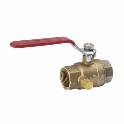Stop & Waste Ball Valve, Lead Free, Forged Brass, 1/2 In. Threaded