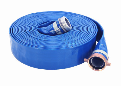 Water/Discharge Hose, Blue PVC, 2 In. Coupled Length x 50 Ft.