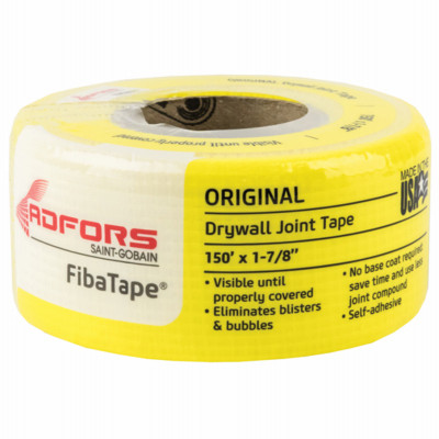 FibaTape Drywall Joint Tape, Fiberglass, Yellow, 1-7/8-In. x 150-Ft.