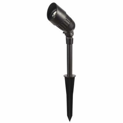 Solar LED Spotlight, Black Metal/Plastic, Bright 250 Lumens