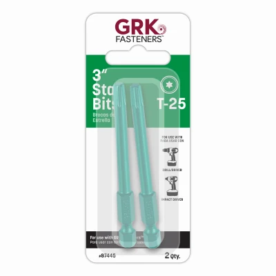 GRK Star Drive Bit T-25 3" Bits 2-Ct.