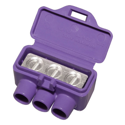 Alumiconn Aluminum To Copper Lug Connector, 3 Ports, 10-Pk.