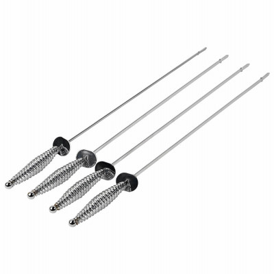 BBQ Skewers, Chrome/Stay Cool Handles, 17-In., 4-Pk.