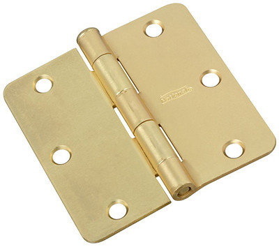 Door Hinge, Interior, Satin Brass, 3 In.