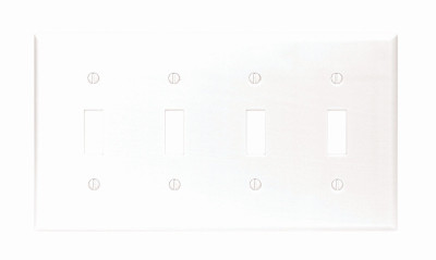WHT 4-TOGGLE WALL PLATE
