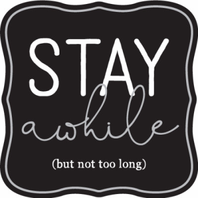 Metal Sign, "Stay Awhile", 12 x 12 In. (4 pieces)