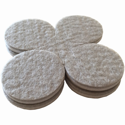 Self Adhesive Felt Pads, 1-1/2-In., Round, Gray, Extra Heavy-Duty, 8-Pk