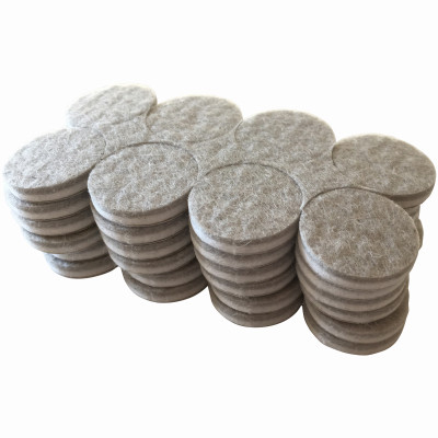 Self Adhesive Felt Pads, 1-In., Round, Gray, Extra Heavy-Duty, 48-Pk