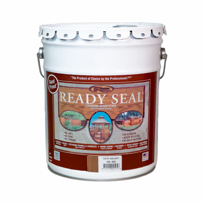 Exterior Wood Stain & Sealer, Flat Dark Walnut, 5-Gallons