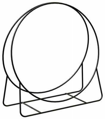 Open Hearth Log Hoop, Black Tubular Steel, 20-In.