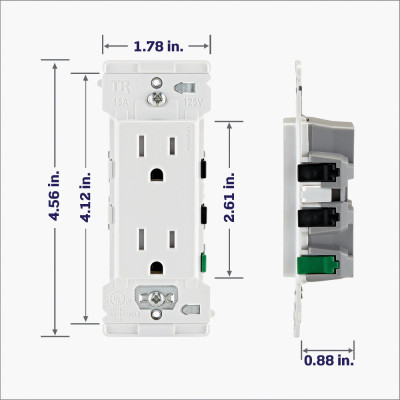 10PK 15A WHT TMP OUTLET