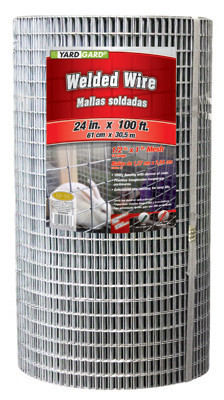 Galvanized Welded Wire Fence, 1 x 1/2-In. Mesh, 16-Ga., 24-In. x 100-Ft.