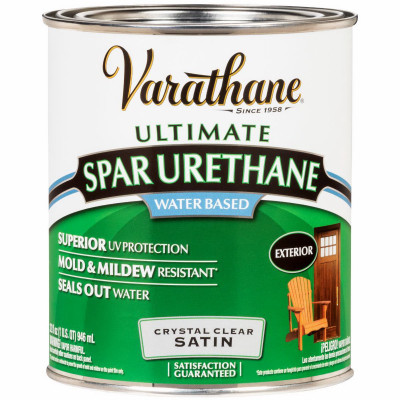 Spar Urethane, Outdoor, Crystal Clear Satin, 1-Qt.