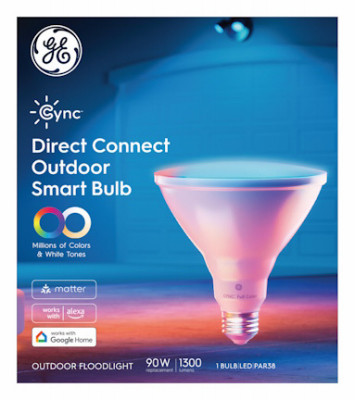 GE CYNC Smart LED Light Bulb, 15W, PAR38, Dimmable, Millions of Colors